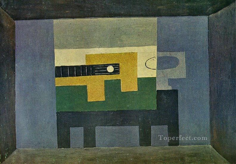 Guitare et cruche sur une table 1918 Cubism Oil Paintings